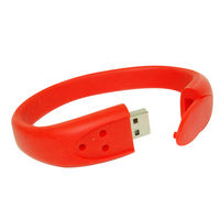 Купить Флешку Силиконовый Браслет USB Красного цвета