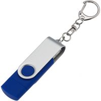 Флешка Trio Twist USB, Type-C и Micro USB синего цвета