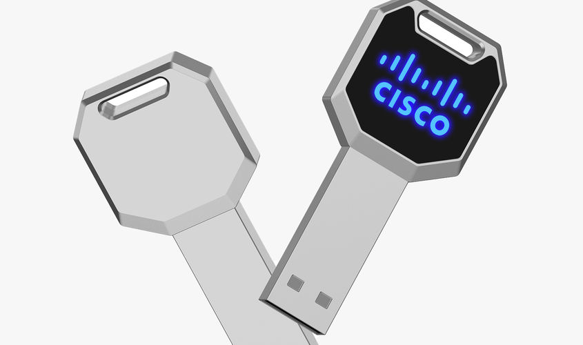 Металлическая флешка с подсветкой логотипа в форме Ключа MT601